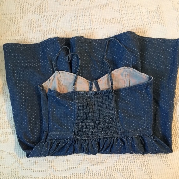 Free People Denim Polka Dot Dress - Picture 5 of 6